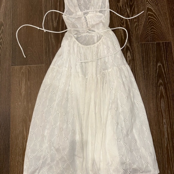Zara White Eyelet Strap Dress - Picture 2 of 5